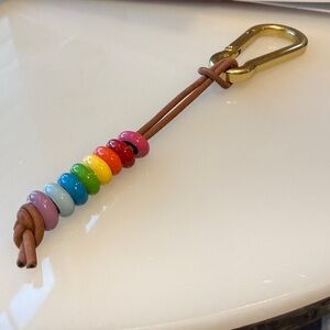 Adina Reyter Colorful Beaded Keychain with Gold Clip